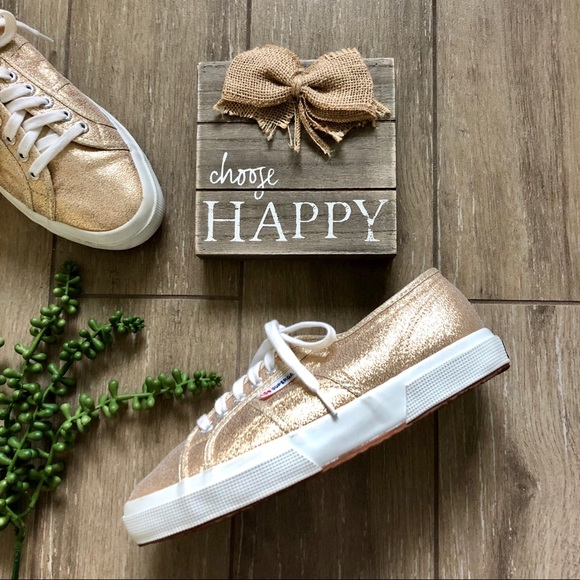 superga gold glitter